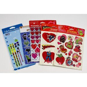 VTG Lot 4+ Pkgs American Greetings STICKERS Muppets Superman Hearts NEW Read
